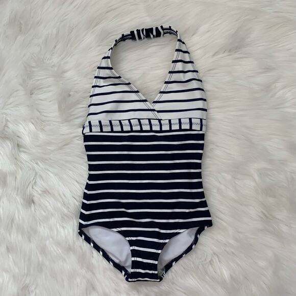 NWT Hanna Andersson striped halter neck kids swimsuit - Picture 1 of 8